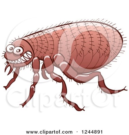 Clipart of a Grinning Mad Flea - Royalty Free Vector Illustration by Zooco