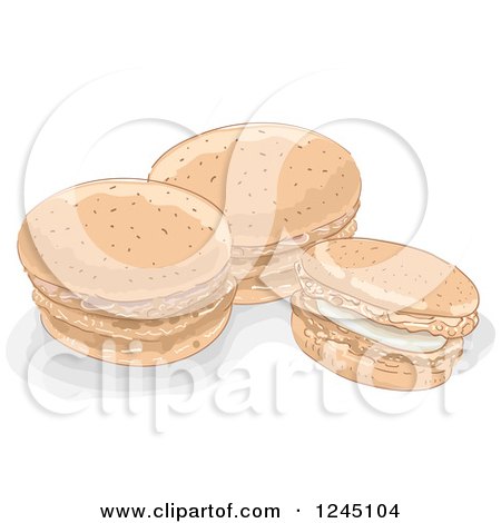 Clipart of Macaroon Cookies - Royalty Free Vector Illustration by BNP Design Studio