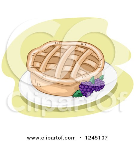 Clipart of a Blackberry Pie - Royalty Free Vector Illustration by BNP Design Studio