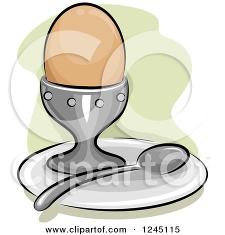 Clipart of a Soft Boiled Egg in a Holder - Royalty Free Vector Illustration by BNP Design Studio