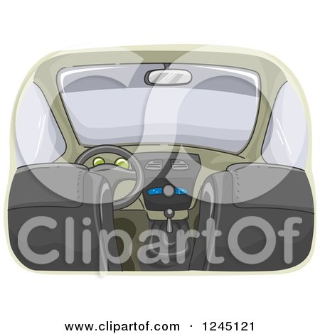 Clipart of a Car Interior in Green and Black - Royalty Free Vector Illustration by BNP Design Studio