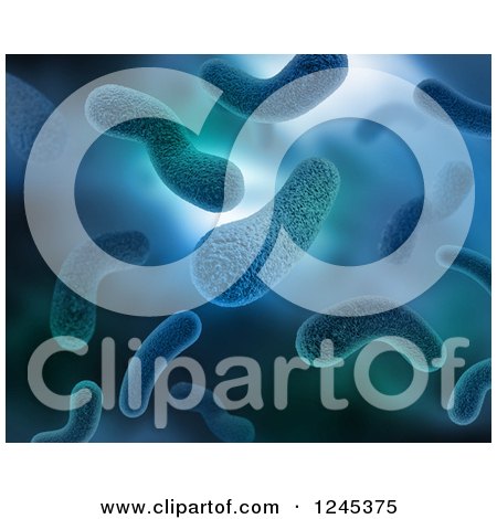 Clipart of a Background of 3d Viruses - Royalty Free Illustration by KJ Pargeter