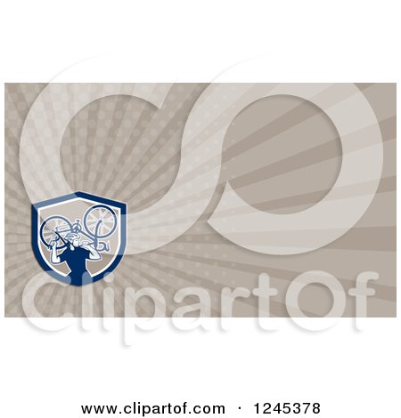 Clipart of a Ray Cyclist Background or Business Card Design - Royalty Free Illustration by patrimonio