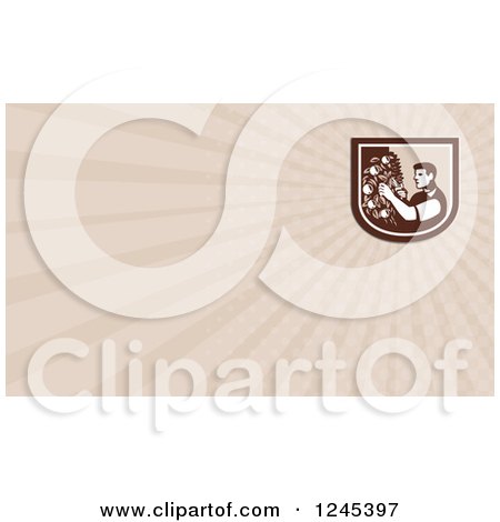 Clipart of a Ray Horticulturist Background or Business Card Design - Royalty Free Illustration by patrimonio