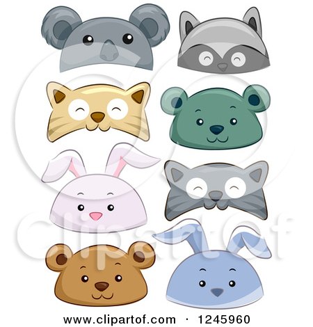 Clipart of Animal Hats - Royalty Free Vector Illustration by BNP Design Studio