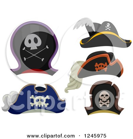 Clipart of Pirate Hats - Royalty Free Vector Illustration by BNP Design Studio