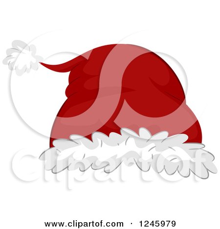 Clipart of a Red and White Santa Hat - Royalty Free Vector Illustration by BNP Design Studio