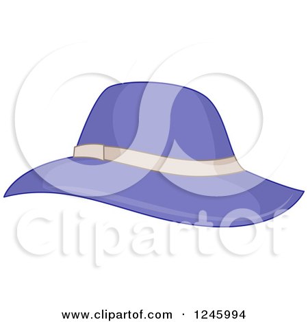 Clipart of a Ladies Purple Hat - Royalty Free Vector Illustration by BNP Design Studio