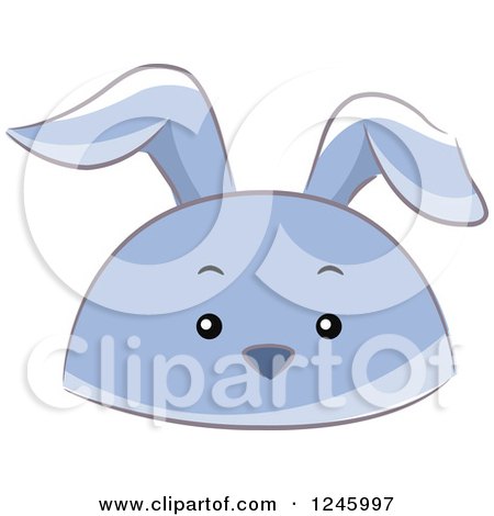 Clipart of a Blue Rabbit Animal Hat - Royalty Free Vector Illustration by BNP Design Studio