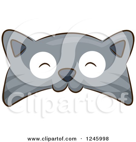 Clipart of a Gray Cat Animal Hat - Royalty Free Vector Illustration by BNP Design Studio