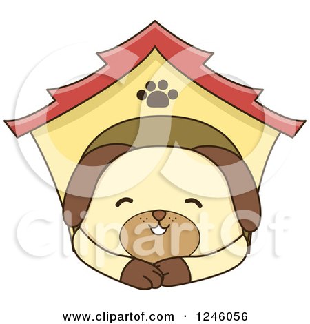 Clipart of a Dog Resting in a House - Royalty Free Vector Illustration by BNP Design Studio