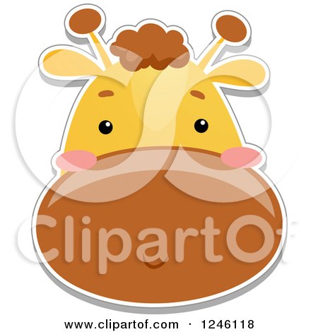Clipart of a Giraffe Face - Royalty Free Vector Illustration by BNP Design Studio