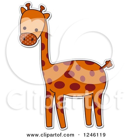 Clipart of a Patterned Safari Zoo Animal Giraffe - Royalty Free Vector Illustration by BNP Design Studio