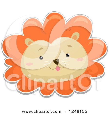 Clipart of a Safari Zoo Animal Lion Face - Royalty Free Vector Illustration by BNP Design Studio