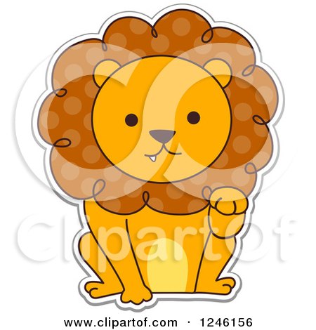Clipart of a Patterned Safari Zoo Animal Lion - Royalty Free Vector Illustration by BNP Design Studio