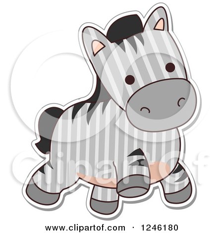 Clipart of a Patterned Safari Zoo Animal Zebra - Royalty Free Vector Illustration by BNP Design Studio