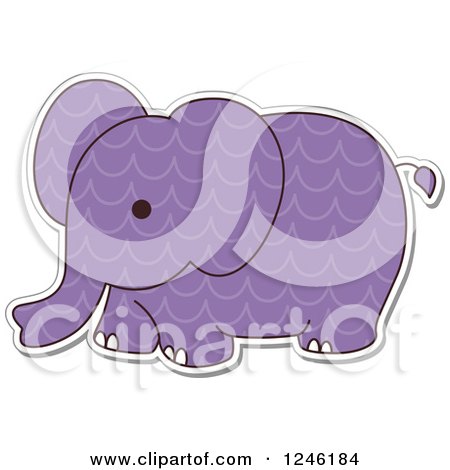 Clipart of a Patterned Safari Zoo Animal Elephant - Royalty Free Vector Illustration by BNP Design Studio