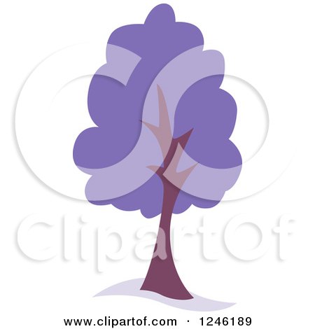 Clipart of a Tree with Purple Foliage - Royalty Free Vector Illustration by BNP Design Studio