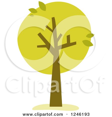 Clipart of a Tree with Orange Foliage and Leaves - Royalty Free Vector Illustration by BNP Design Studio