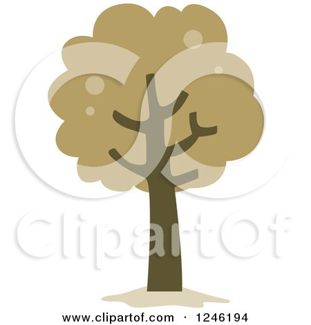 Clipart of a Tree with Brown Foliage - Royalty Free Vector Illustration by BNP Design Studio