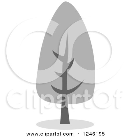 Clipart of a Tree with Gray Foliage - Royalty Free Vector Illustration by BNP Design Studio