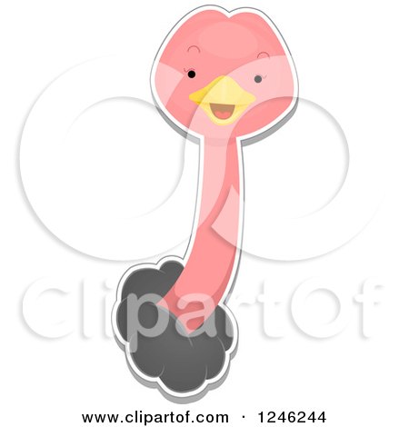 Clipart of a Safari Zoo Animal Ostrich Face - Royalty Free Vector Illustration by BNP Design Studio