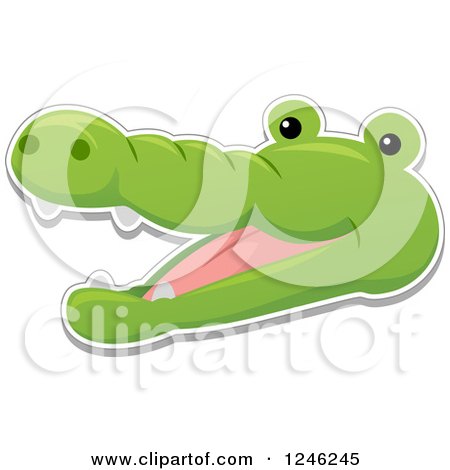 Clipart of a Safari Zoo Animal Crocodile Face - Royalty Free Vector Illustration by BNP Design Studio