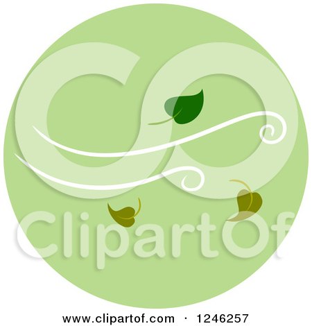 Clipart of a Round Green Breeze Icon - Royalty Free Vector Illustration by BNP Design Studio