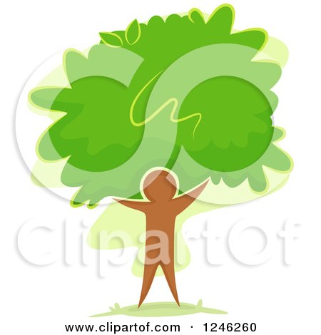 Clipart of a Tree with Green Foliage and a Brown Man Trunk - Royalty Free Vector Illustration by BNP Design Studio