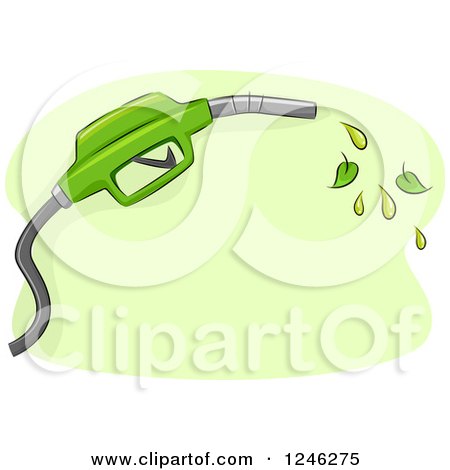 Clipart of a Green Biofuel Gas Nozzle with Leaves - Royalty Free Vector Illustration by BNP Design Studio