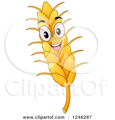Clipart of a Happy Wheat Mascot - Royalty Free Vector Illustration by BNP Design Studio
