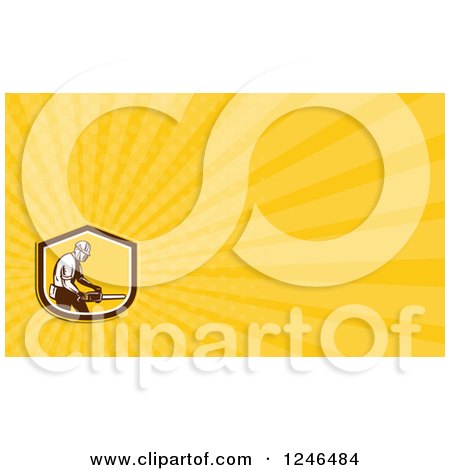 Clipart of a Yellow Ray Arborist Background or Business Card Design - Royalty Free Illustration by patrimonio