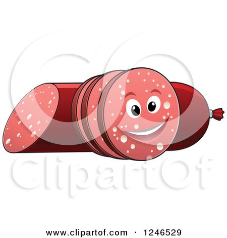 Clipart of a Stick of Sausage Character - Royalty Free Vector Illustration by Vector Tradition SM