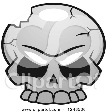 Clipart of a Cracked Skull - Royalty Free Vector Illustration by Vector Tradition SM