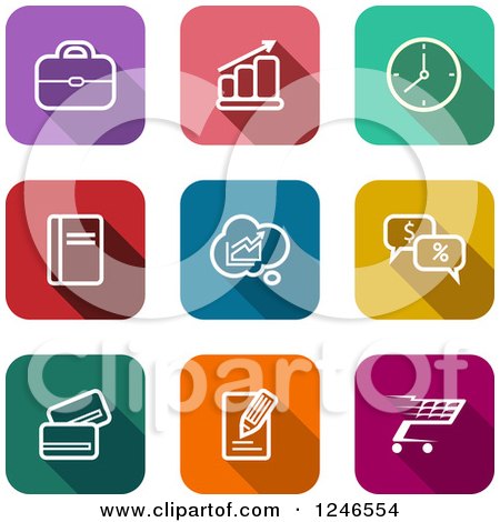 Clipart of a Colorful Business Icons - Royalty Free Vector Illustration by Vector Tradition SM