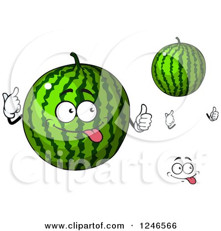 Clipart of a Watermelon Character - Royalty Free Vector Illustration by Vector Tradition SM