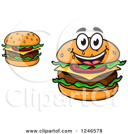 Clipart of Cheeseburgers - Royalty Free Vector Illustration by Vector Tradition SM