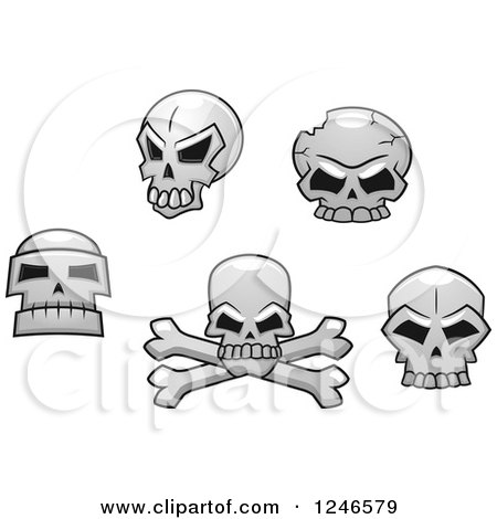 Clipart of Skulls - Royalty Free Vector Illustration by Vector Tradition SM