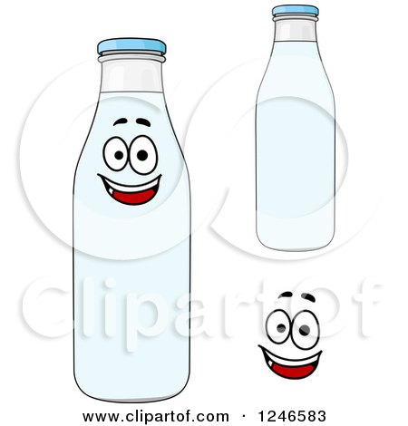 Clipart of Milk Bottles - Royalty Free Vector Illustration by Vector Tradition SM