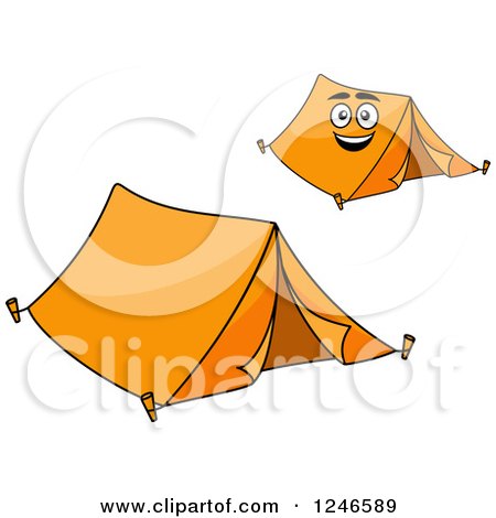 Clipart of Orange Tents - Royalty Free Vector Illustration by Vector Tradition SM