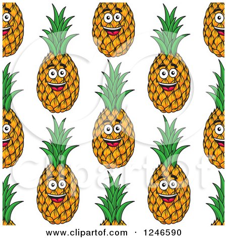 Clipart of a Seamless Pinepaple Background - Royalty Free Vector Illustration by Vector Tradition SM