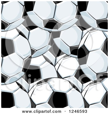 Clipart of a Background of Soccer Balls - Royalty Free Vector Illustration by Vector Tradition SM