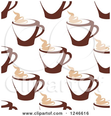 Clipart of a Seamless Hot Coffee Background Pattern 2 - Royalty Free Vector Illustration by Vector Tradition SM