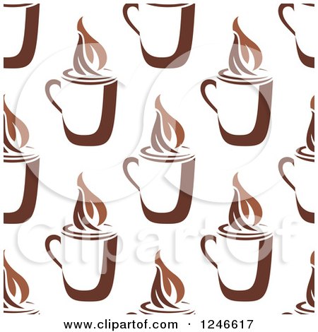 Clipart of a Seamless Hot Coffee Background Pattern 3 - Royalty Free Vector Illustration by Vector Tradition SM