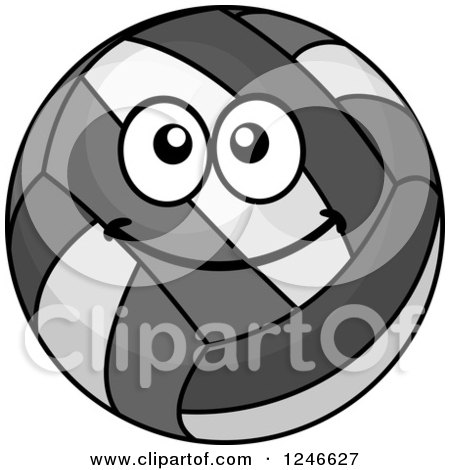 Clipart of a Happy Volleyball - Royalty Free Vector Illustration by Vector Tradition SM