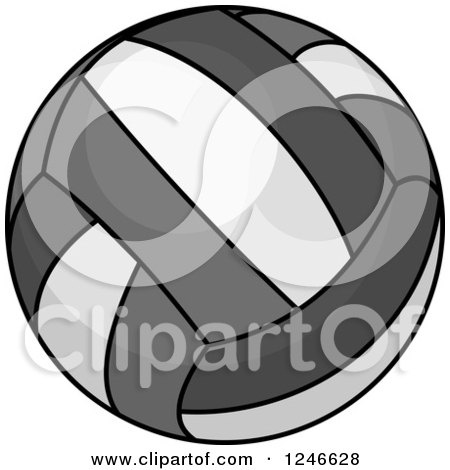 Clipart of a Grayscale Volleyball - Royalty Free Vector Illustration by Vector Tradition SM