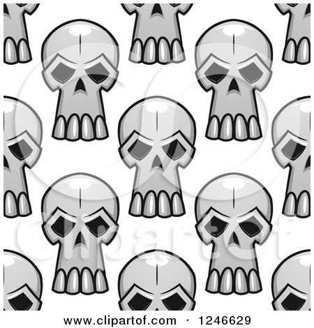 Clipart of a Seamless Background Pattern of Monster Skulls 3 - Royalty Free Vector Illustration by Vector Tradition SM