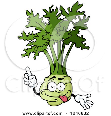 Clipart of a Kohlrabi Character - Royalty Free Vector Illustration by Vector Tradition SM