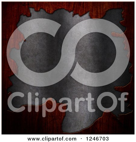 Clipart of a 3d Dark Metal and Broken Wood Background - Royalty Free Illustration by KJ Pargeter