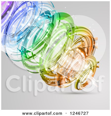 Clipart of a Background of an Abstract Tunnel of Colors and Light - Royalty Free Vector Illustration by KJ Pargeter